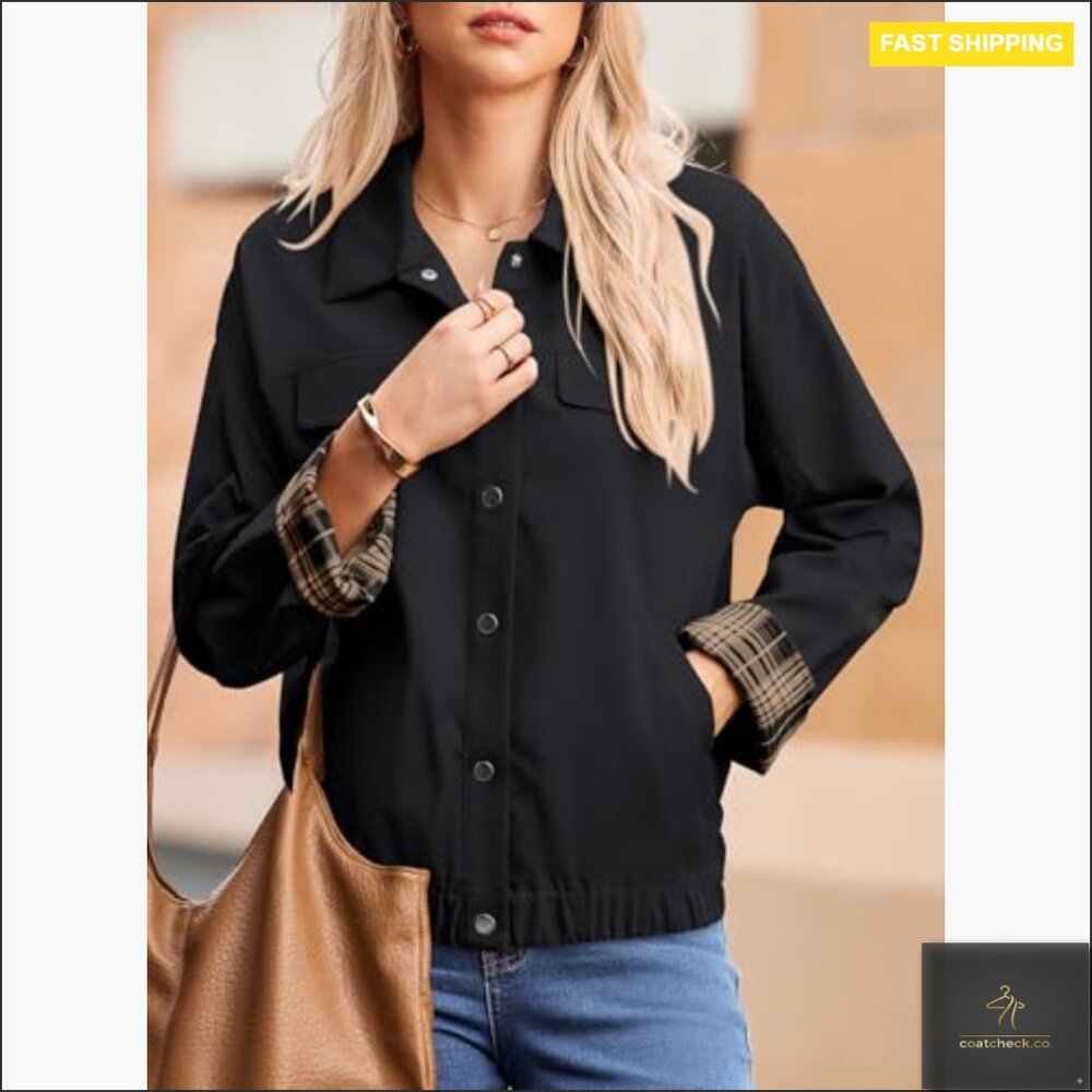 Oversized Snap Button Casual Jacket Lightweight P… - image 5